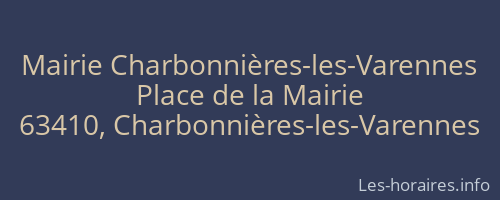 Mairie Charbonnières-les-Varennes
