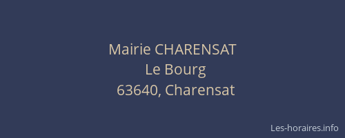 Mairie CHARENSAT
