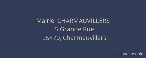 Mairie  CHARMAUVILLERS