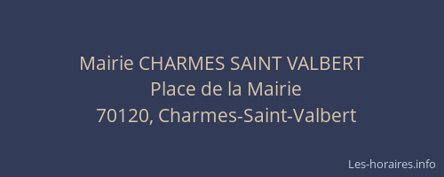 Mairie CHARMES SAINT VALBERT