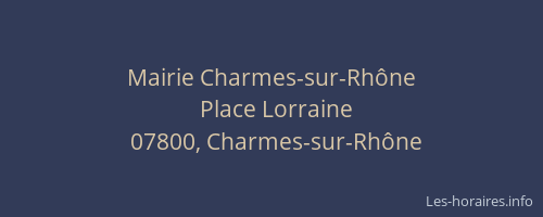 Mairie Charmes-sur-Rhône