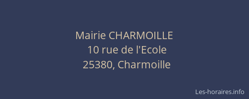 Mairie CHARMOILLE
