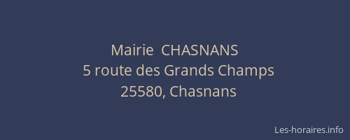 Mairie  CHASNANS