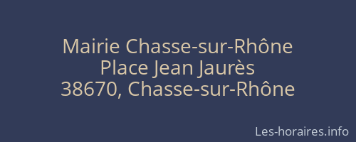 Mairie Chasse-sur-Rh&ocirc;ne
