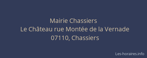 Mairie Chassiers