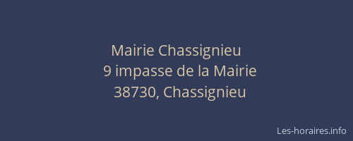 Mairie Chassignieu