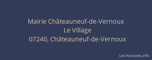 Mairie Châteauneuf-de-Vernoux