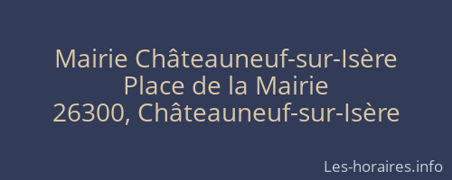 Mairie Châteauneuf-sur-Isère