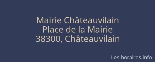 Mairie Châteauvilain