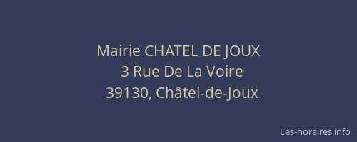 Mairie CHATEL DE JOUX
