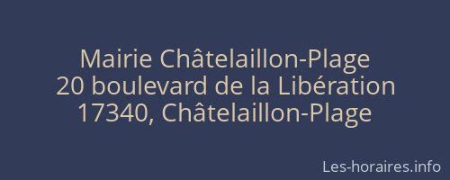 Mairie Châtelaillon-Plage
