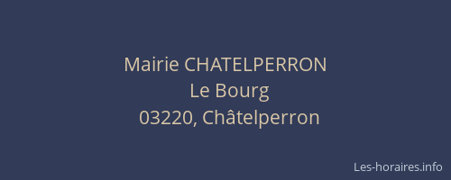 Mairie CHATELPERRON