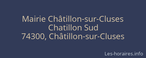 Mairie Châtillon-sur-Cluses