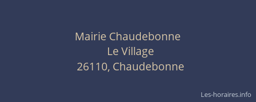 Mairie Chaudebonne