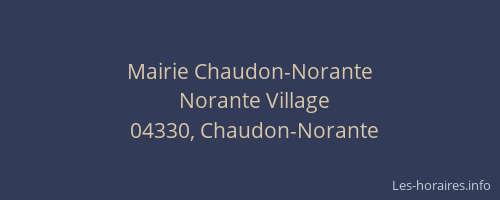 Mairie Chaudon-Norante
