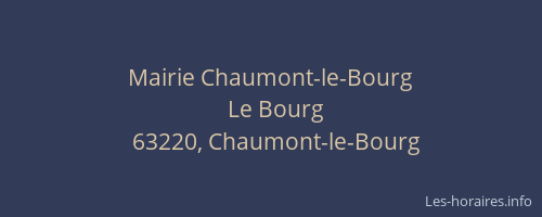 Mairie Chaumont-le-Bourg