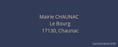 Mairie CHAUNAC