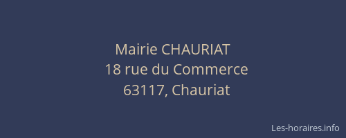 Mairie CHAURIAT
