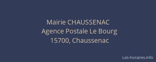 Mairie CHAUSSENAC