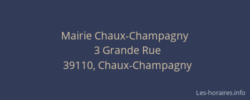 Mairie Chaux-Champagny