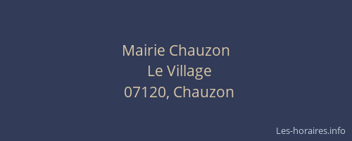 Mairie Chauzon