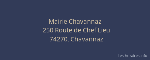 Mairie Chavannaz