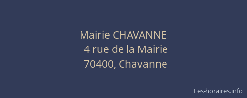 Mairie CHAVANNE