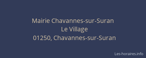 Mairie Chavannes-sur-Suran