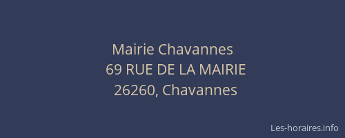 Mairie Chavannes