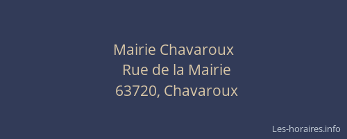 Mairie Chavaroux