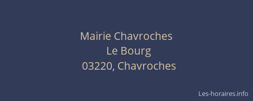 Mairie Chavroches