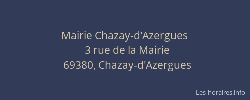 Mairie Chazay-d'Azergues