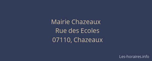 Mairie Chazeaux