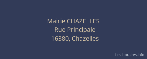 Mairie CHAZELLES
