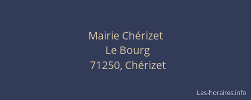 Mairie Ch&eacute;rizet