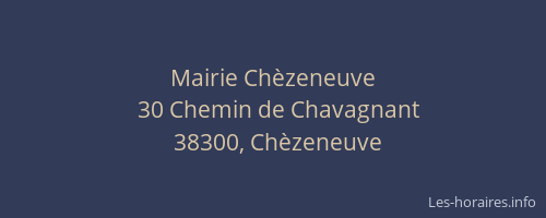 Mairie Ch&egrave;zeneuve