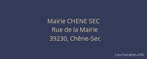 Mairie CHENE SEC