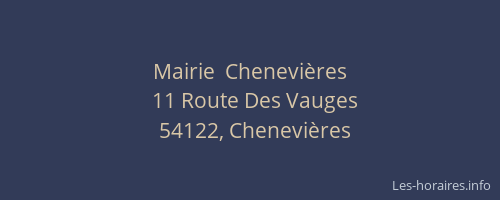 Mairie  Chenevi&egrave;res