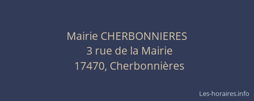 Mairie CHERBONNIERES