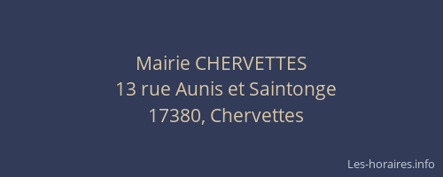 Mairie CHERVETTES