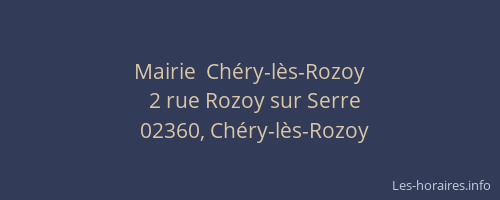 Mairie  Chéry-lès-Rozoy