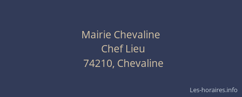 Mairie Chevaline