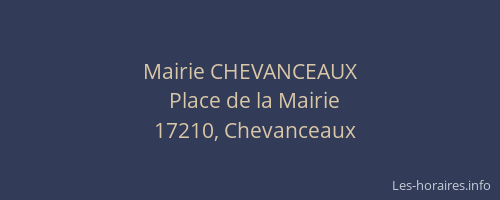 Mairie CHEVANCEAUX