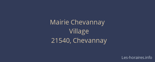Mairie Chevannay