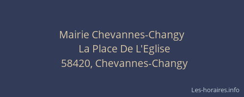 Mairie Chevannes-Changy