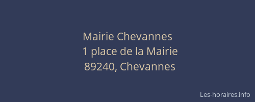 Mairie Chevannes