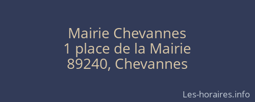 Mairie Chevannes