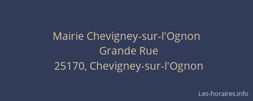 Mairie Chevigney-sur-l'Ognon