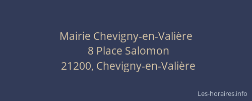 Mairie Chevigny-en-Vali&egrave;re