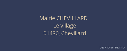 Mairie CHEVILLARD